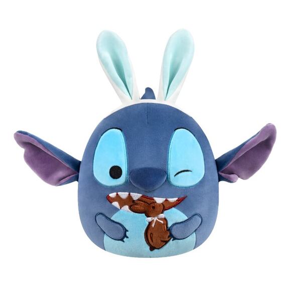 Squishmallows 8” Disney Stitch Eating Chocolate Bunny - Ultra Soft Easter Plush - Picture 1 of 5